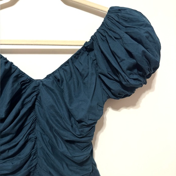 Abercrombie & Fitch Teal Drama Puff Sleeve Top - Picture 3 of 6